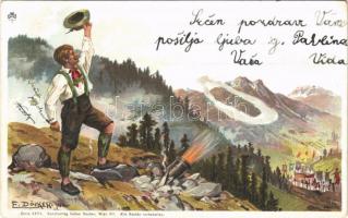 1900 Folklore art postcard. Kunstverlag Rafael Neuber Serie XVIII. litho s: Döcker (EK)