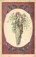 1930 Lady with flowers. B.K.W.I. 134-5. s: August Patek (EB)
