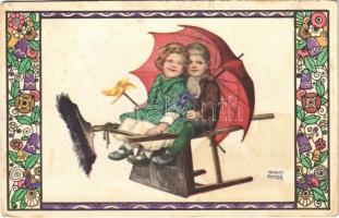 1918 Children art postcard. B.K.W.I. 587-2. s: August Patek (fl)