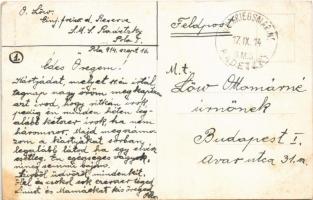 1914 Österreichische Kriegsmarine Torpedobootzerstörer / WWI Austro-Hungarian Navy art postcard, K.u...