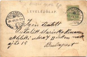 1904 Budapest XIII. Eisele-gépgyár (később Láng-gépgyár), az 1000. kazán elszállítása lovakkal. Szab...