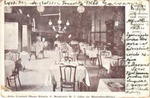 1906 Budapest II. Kovacsics István pilseni sörcsarnokának étterme, belső. Margit körút 2. (Margit híd mellett) (EB)