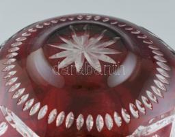 Kristály asztali lámpa, kristály lámaburával, Szép állapotban