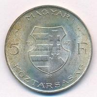 1947. 5Ft Ag "Kossuth" T:1- patina Adamo F8.1