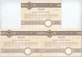 Budapest 1991. "Országos Kárrendezési és Kárpótlási Hivatal" kárpótlási jegye 1000Ft-ról (...