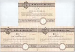 Budapest 1991. "Országos Kárrendezési és Kárpótlási Hivatal" kárpótlási jegye 1000Ft-ról (...