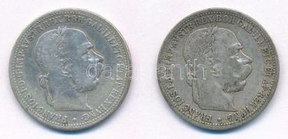 Ausztria 1896-1899. 1K Ag Ferenc József (2x) T:3 Austria 1896-1899. 1 Corona Ag Franz Joseph (2x) C:F Krause KM#2804