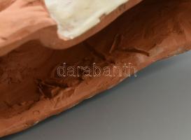 Antalfiné Szente Katalin: Görög isten, színes kerámia, hibátlan, jelzett, 28x12x15cm