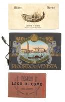 cca 1900 3 db képeslapfüzet és képes füzet: Como, Milano, Venezia