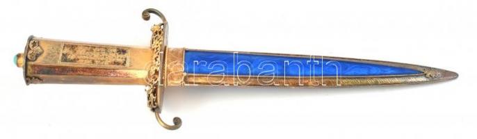 1988 Aranyozott ezüst (Ag.) miniszteri dísztőr kovácsolt acél kétélű pengével, tenyésztett gyöngy és...