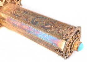 1988 Aranyozott ezüst (Ag.) miniszteri dísztőr kovácsolt acél kétélű pengével, tenyésztett gyöngy és...