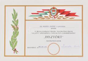 1988 Aranyozott ezüst (Ag.) miniszteri dísztőr kovácsolt acél kétélű pengével, tenyésztett gyöngy és...