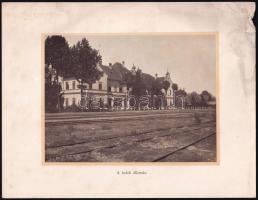 cca 1910 Brád, vasútállomás, az Aradi és Csanádi Egyesült Vasutak fő vonalának keleti végpontja, fotó, a szélén sérült, 17,5x13 cm