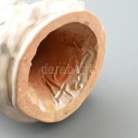 Antalfiné Szente Katalin: Kislány királylány babával, színes kerámia, hibátlan, jelzett, m: 21cm