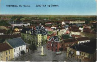 1930 Szabadka, Subotica; Trg Slobode / tér, villamos / square, tram