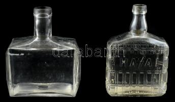 2 db Hazai Likőr, Rum és Szeszgyár Bp. likőrös üveg, kisebb kopásnyomokkal, karcolásokkal, m: 13 cm