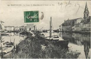 1907 Martigues, Le Canal St. Sébastien et le Canal du Roi / canal, boats (EK)