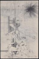 Kass János (1927-2010): Az Ember Tragédiája 4 db illusztráció. Rézkarc, papír. Jelzett, 24x16 cm