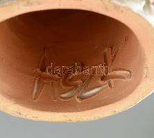 Antalfiné Szente Katalin: Hölgy kendővel, színes kerámia, hibátlan, jelzett, m: 28cm