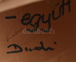 Antalfiné Szente Katalin: Gyermekek , színes kerámia, hibátlan, jelzett, 15x30cm