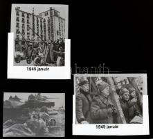 1944-1945 ,,Az oroszok már a spájzban vannak, a Vörös Hadsereg Budapesten, Fekete György (1904-1990) budapesti fényképész hagyatékából 13 db NEGATÍV, néhány feliratozva, 6x7 cm és 6x4,4 cm között