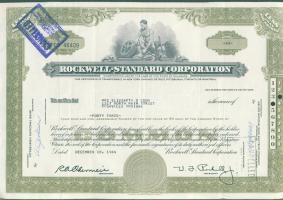USA 1964. "Rockwell-Standard Corporation" részvénye (6x) 3x2 egymásutáni sorszámmal