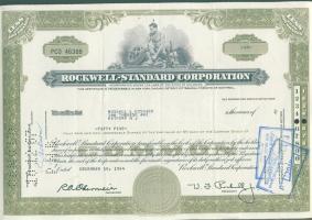 USA 1964. "Rockwell-Standard Corporation" részvénye (6x) 3x2 egymásutáni sorszámmal