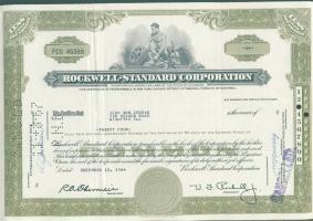 USA 1964. "Rockwell-Standard Corporation" részvénye (6x) 3x2 egymásutáni sorszámmal