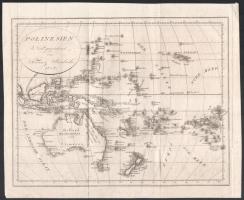 1808 Polynesien von Franz Svoboda. Rézmetszetű térkép 23,5x18 cm