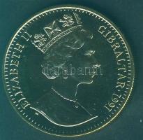 Gibraltár 1991. 1C "Olimpia-futás" aranyozva T:PP