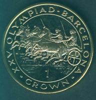 Gibraltár 1992. 1C "Olimpia-fogathajtás" aranyozva T:PP