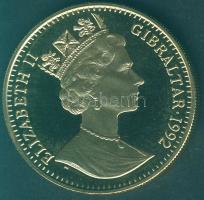 Gibraltár 1992. 1C "Olimpia-bírkózás" aranyozva T:PP