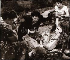 cca 1966 Oldalkocsis motorkerékpár és Sinkovics Imre, 2 db NEGATÍV Fekete György (1904-1990) budapes...