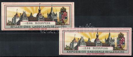 1896 Millenniumi kiállítás két klf nyelvű levélzáró