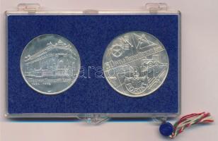 1974. 50Ft Ag "50 éves az MNB" + 100Ft Ag "50 éves az MNB" eredeti, plombált "MNB" műanyag tokban T:BU kis patina Adamo EM44, EM45