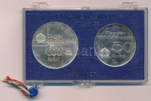 1974. 50Ft Ag "50 éves az MNB" + 100Ft Ag "50 éves az MNB" eredeti, plombált &qu...