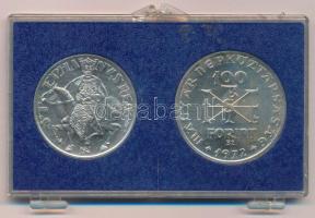 1972. 50Ft Ag + 100Ft Ag "Szent István" pár eredeti, bontott kék "MNB" plasztikt...