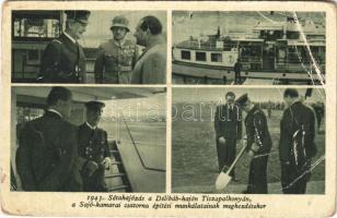 1944 Tiszapalkonya, Sétahajózás a Délibáb hajón, Horthy Miklós a Sajó-Kamarai csatorna építési munkálatainak megkezdésekor (EB)