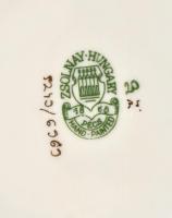 Zsolnay virágmintás kis porcelán kaspó, kézzel festett, jelzett, hibátlan, 12x12x6,5 cm