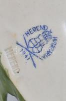 Herendi rózsa. Kézzel festett, jelzett (Herend Hungary 1941), apró lepattanások. 7,5x4,5 cm