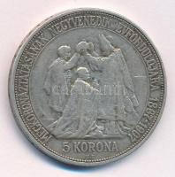 1907KB 5K Ag "Ferenc József koronázásának 40. évfordulója" T:2- patina Adamo K7.17