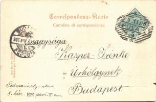 1900 SMS Kaiser Karl VI az Osztrák-Magyar Haditengerészet páncélos cirkálója Polában / K.u.K. Kriegs...