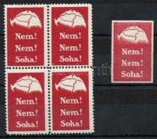 1921 Nem, nem soha! fogazott négyestömb + vágott
