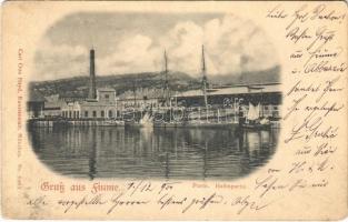 1900 Fiume, Rijeka; Porto / Hafenpartie / port. Carl Otto Hayd Kunstanstalt Nr. 5463. (kopott sarkak / worn corners)