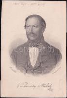 Vörösmarty Mihály portréja, Barabás Miklós(1810-1898) rajza alapján metszette Axmann, 17x11 cm