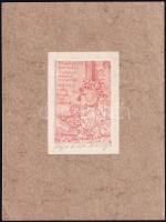 Olvashatatlan jelzéssel: József Attila illusztráció. Rézkarc, papír, paszpartuban, 9,5×6 cm