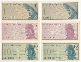 Indonézia 1964. 1s (2x) sorszámkövetők "AHD 025798 - AHD 025799" + 5s (2x) sorszámkövetők ...