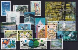 Europa CEPT lot, 48 stamps + 1 block, Europa CEPT kis összeállítás 2001-ből, 48 bélyeg + 1 blokk 3 stecklapon