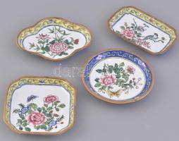 4 db zománcozott fém tálka d: 9 cm