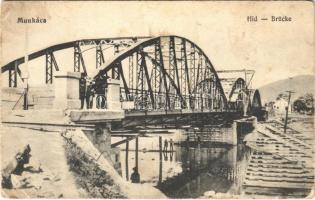 1915 Munkács, Mukacheve, Mukachevo, Mukacevo; Híd / Brücke / bridge (EB)